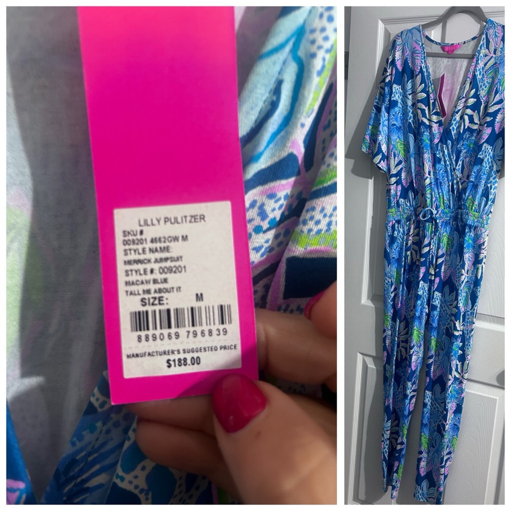 Lilly Pulitzer Blue and Pink Maxi One Piece